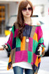 Sexy Colorful Irregular Plaid Larger Size Chiffon Blouses